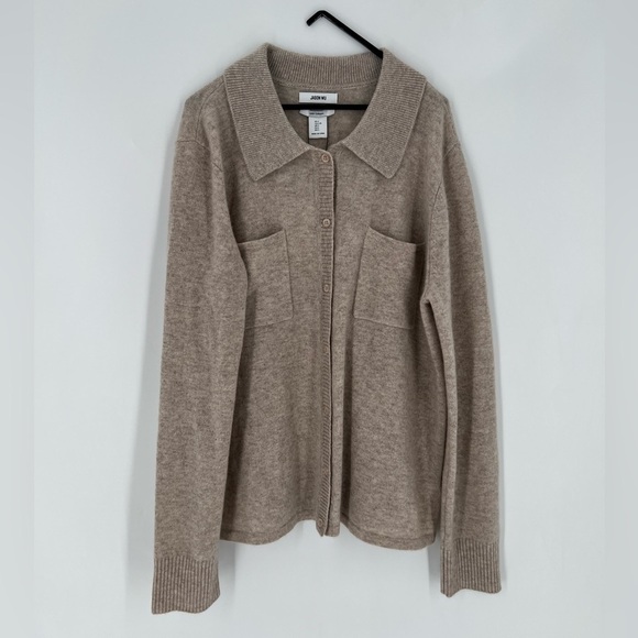 Jason Wu Cashmere Button Down Collared Patch Pocket Shirt Sweater Cardigan - Picture 1 of 8